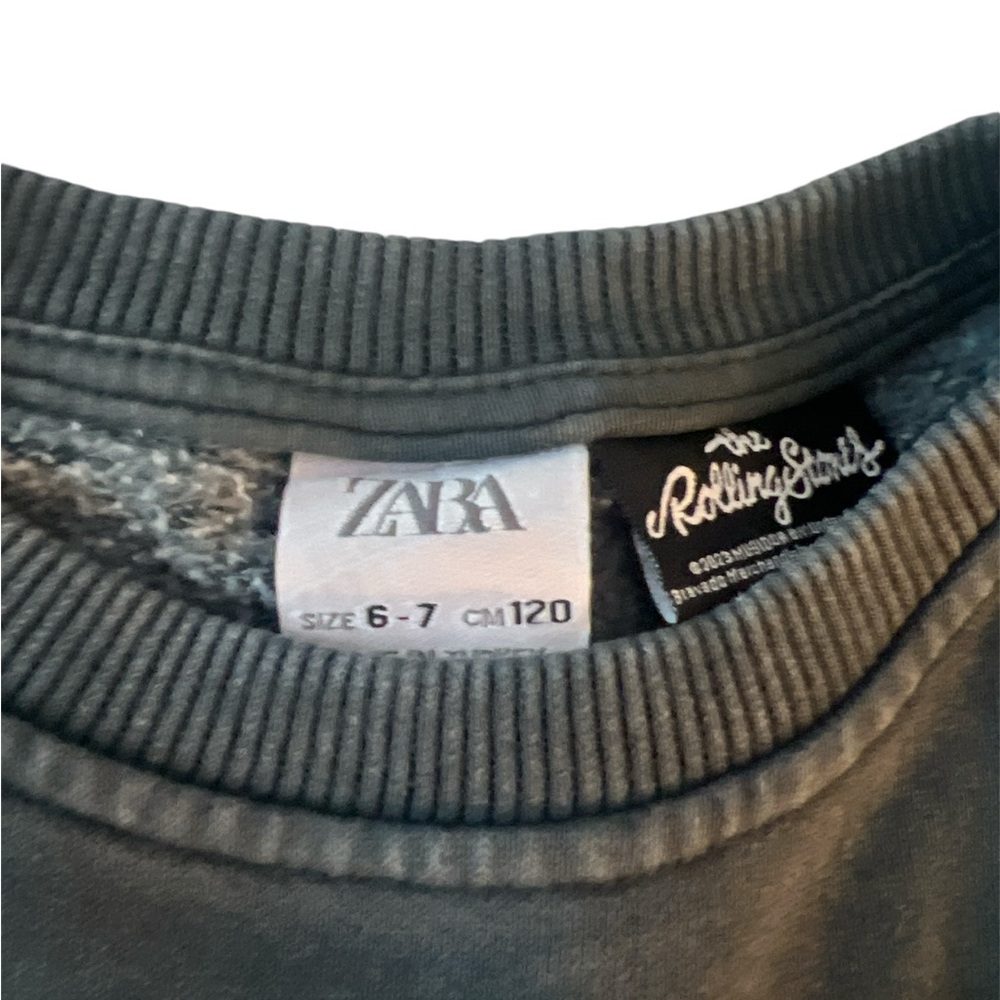 Zara gray Rolling Stones kids sweater encrusted garment size 6-7 - Picture 5 of 7